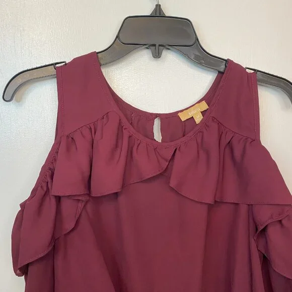 Takara Burgundy over the shoulder blouse - Picture 7 of 12